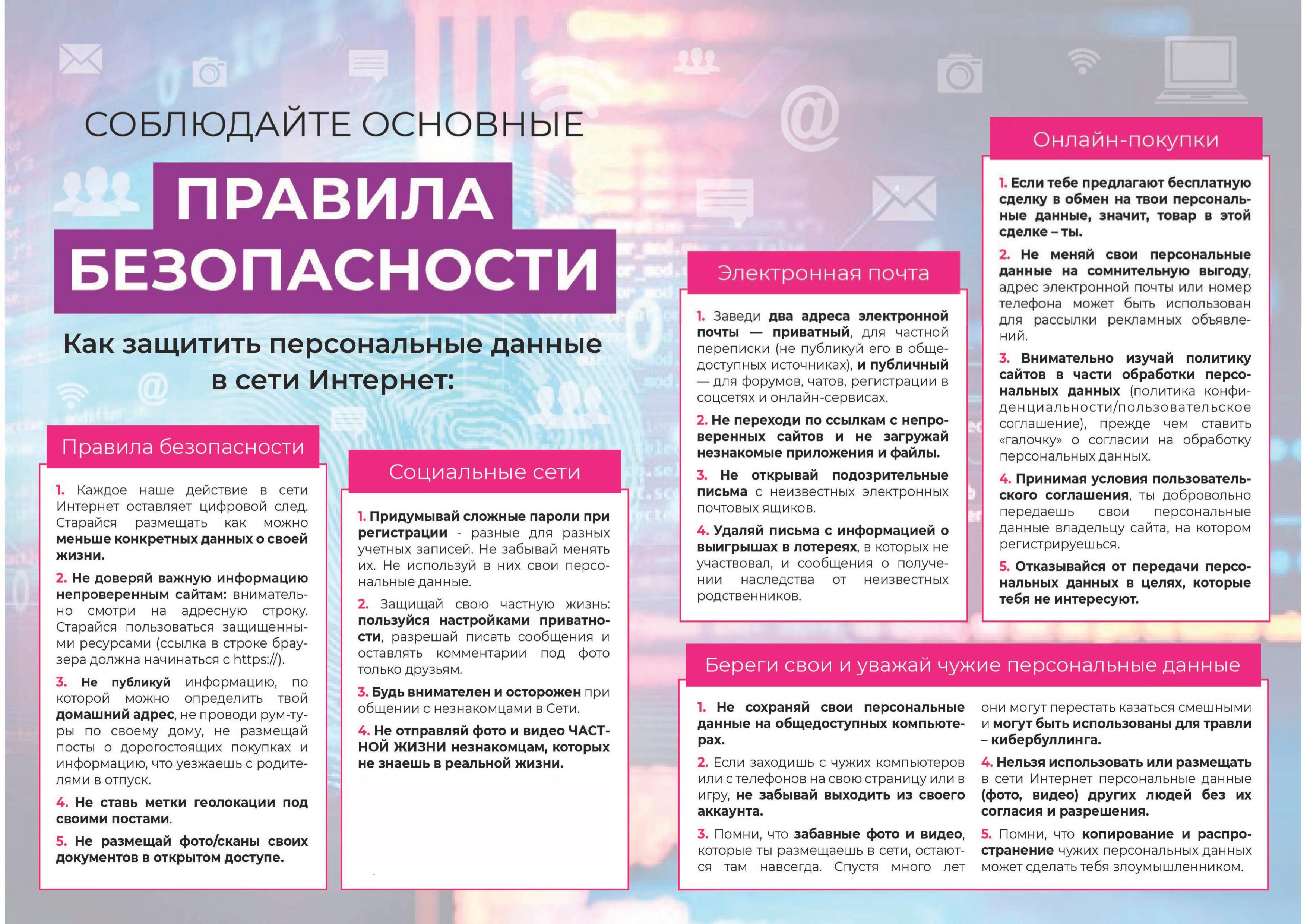 Как защитить персональные данные в сети Интернет