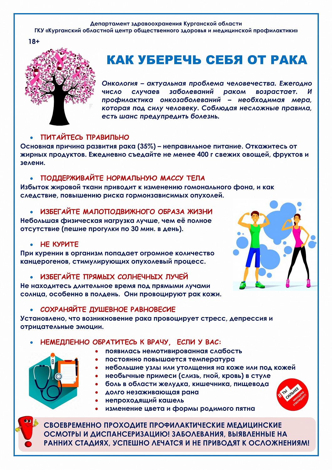 Министерство здравоохранения РФ с 30 января по 5 февраля проводит неделю профилактики онкологических заболеваний